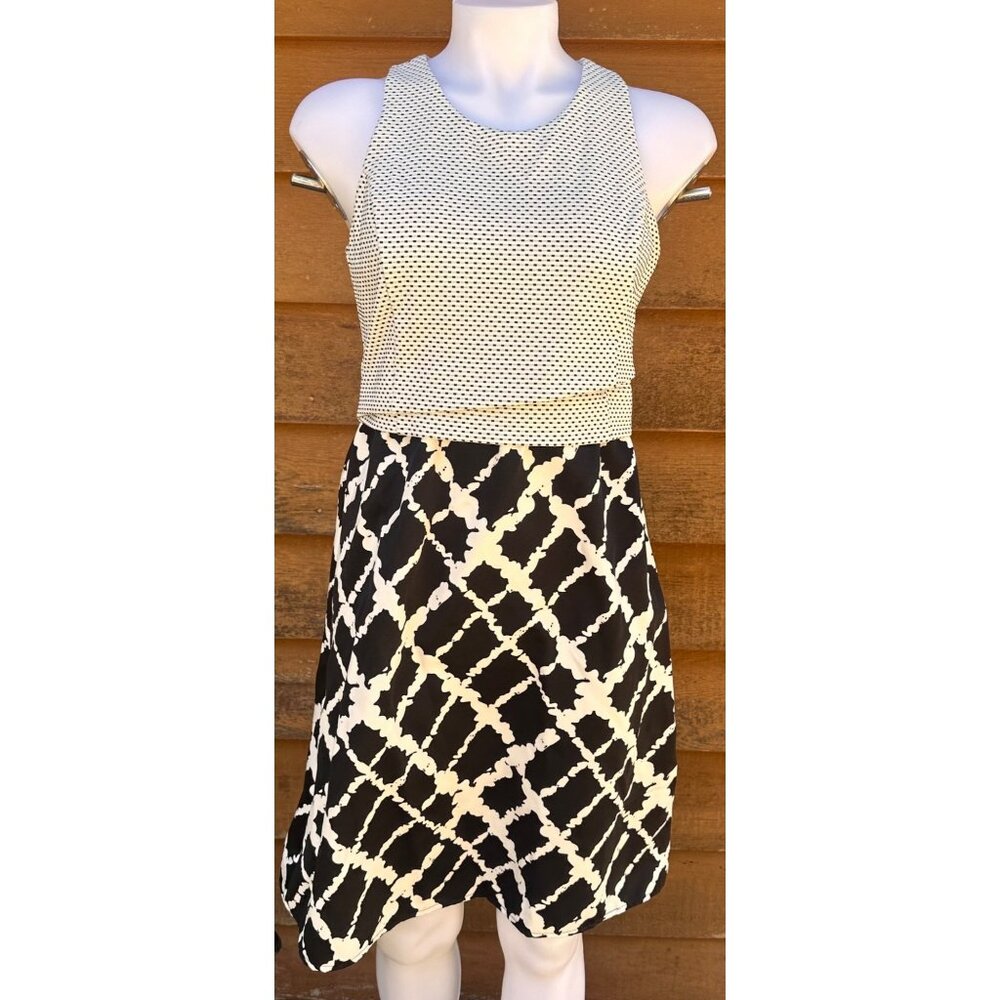 Tabitha For Anthropologie Black & White Aleida Sleeveless Dress Size 6